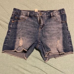 High waisted jeans shorts
